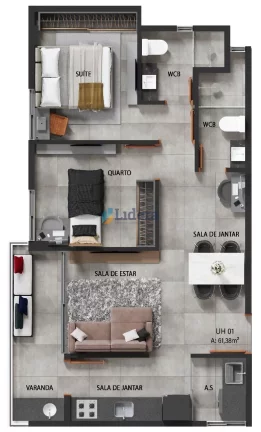 Imagem Apto - 3 Quartos - 1 Suíte - 82,68 m² - Camboinha, Cabedelo/PB