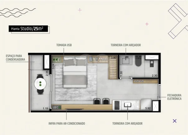 Imagem Studio à venda com 2 quartos no condomínio Do It Faria Lima, São Paulo - SP