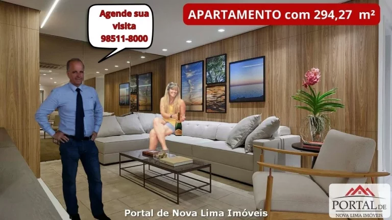 Apartamento à venda de luxo no bairro Savassi, 294 m², Salas amplas, 4 quartos, 4 suítes, 4 vagas e área de lazer