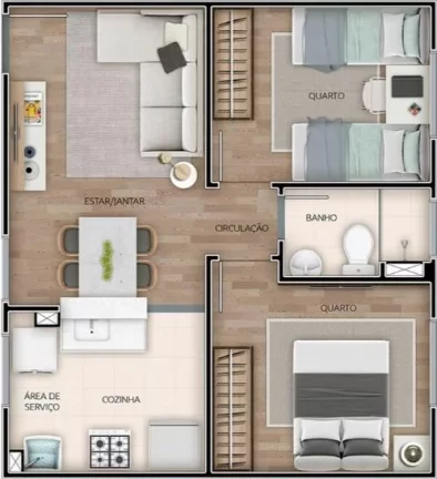 Imagem Bela Russia - Apartamento 2 quartos - Palos Verdes