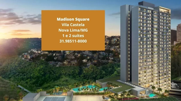 Apartamentos a venda com 1 ou 2 suítes - Madison Square no Vila Castela em Nova Lima