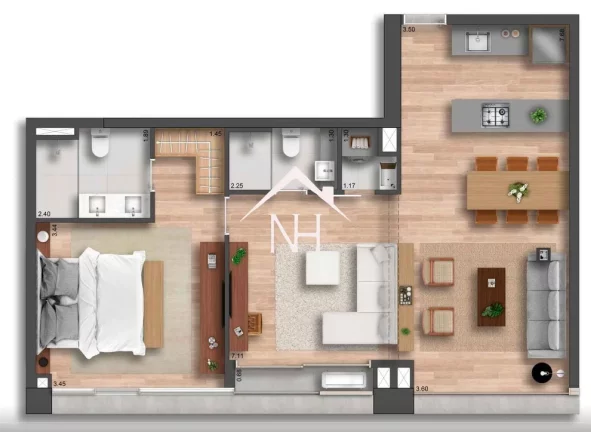 Imagem apartamento no itaim bibi de 74m,1 suíte, terraço,1vaga, salão de festas, solarium, spa, academia, bicicletário, piscina, sauna, bicicletário, lounge