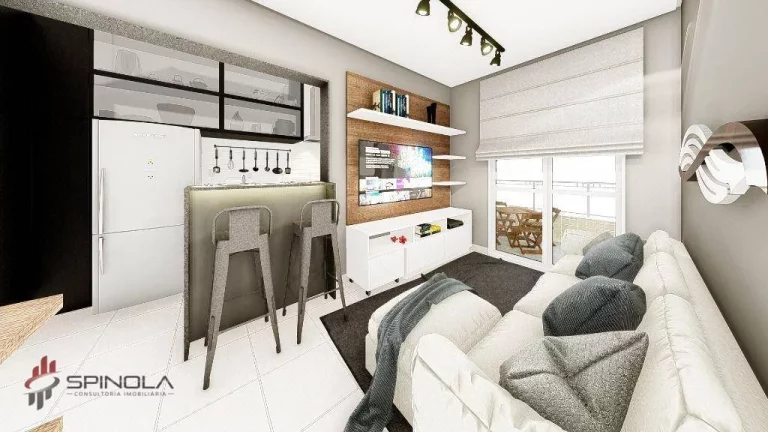 Imagem Apartamento com 1 dormitório à venda, 55 m² por R$ 305.000,00 - Vila Caiçara - Praia Grande/SP