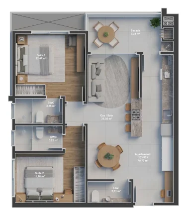 Imagem Apartamento 2 Dormitórios para venda em Florianópolis - SC