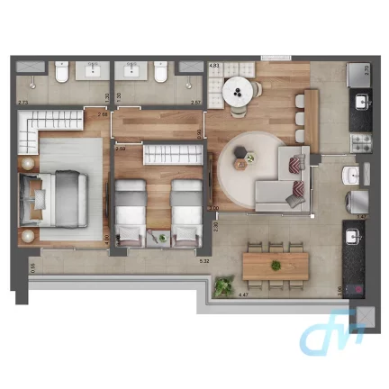 Imagem Verve Pinheiros - Apartamento Alto Padrão com 71 m², 2 quartos sendo 1 suíte e 1 vaga em Pinheiros, São Paulo/SP