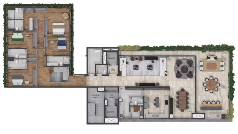 Imagem Apartamento de luxo à venda em São Paulo-SP no bairro Jardim Guedala 4 quartos, 4 suítes, 6 banheiros, 4 vagas de garagem, 427,67 m² Condomínio Casa Arbo