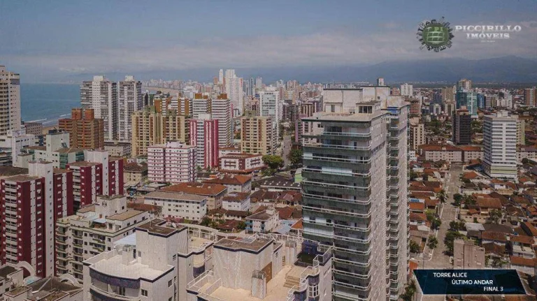 Imagem Apartamento com 3 dormitórios à venda, 109 m² por R$ 1.163.030,75 - Canto do Forte - Praia Grande/SP