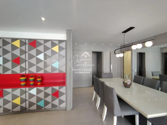 Imagem Aluguel de Apartamento de Luxo em Guarujá-SP, Pitangueiras: 3 Quartos, 1 Suíte, 2 Salas, 4 Banheiros, 1 Vaga, 180m².