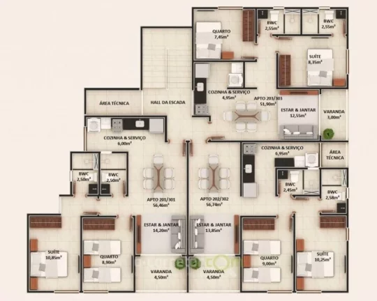Imagem Apartamento Garden com 2 dormitórios à venda, 54 m² por R$ 325.000,00 - Brisamar - João Pessoa/PB
