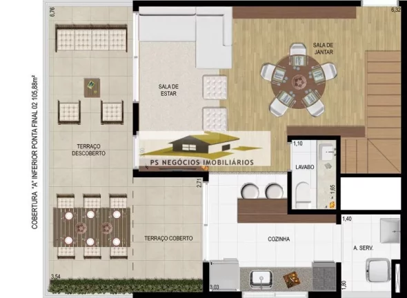 Cobertura Duplex para venda na Saúde