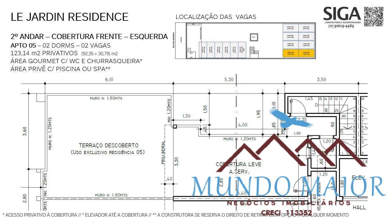 Imagem APTO TIPO E COBERTURA /ELEVADOR -BAIRRO JARDIM -128m2!
