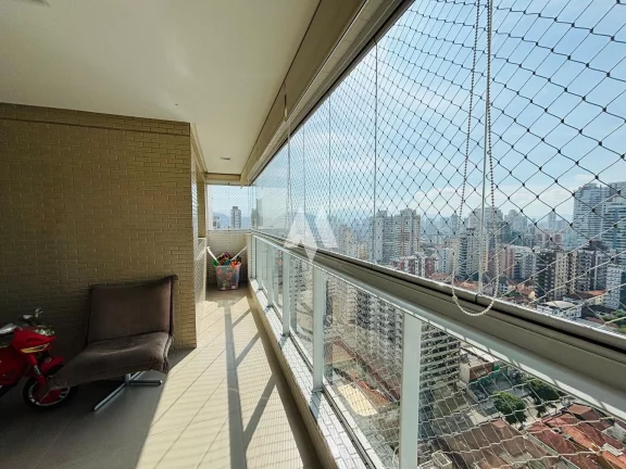 Imagem Apartamento vista ao mar no coração da Pompéia – 167m², 3 Suítes, Varanda Gourmet e 3 Vagas de Garagem