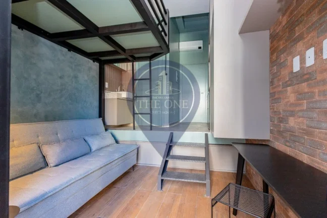 Imagem Studio Moderno à Venda ou Locação em Santo Amaro, São Paulo-SP: 1 Quarto, 1 Banheiro, 24,00 m² de Área.