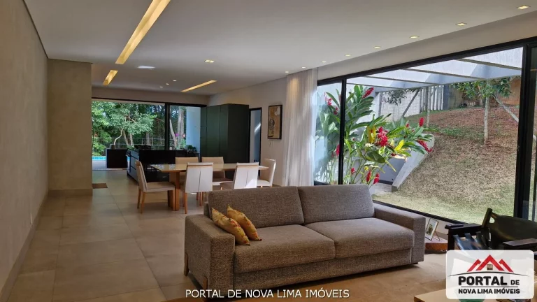 Imagem Casa a venda no condomínio Quintas do Sol em Nova Lima. Casa de 1 pavimento. Casa com 3 suítes, casa de alto luxo. Casa nova a venda no Quintas do Sol