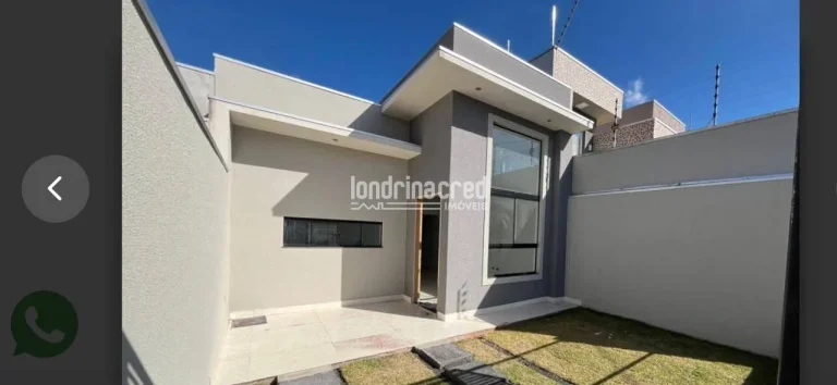 Imagem Casa à venda no Jardim Europa em Cambé com 3 quartos, 2 vagas de garagem, 74m² de área útil e aceita financiamento bancário
