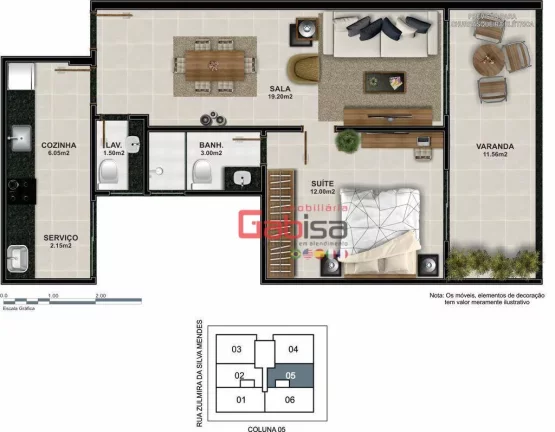 Imagem Quarto e Sala no Braga