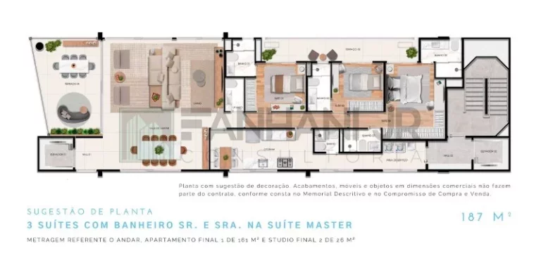 Imagem Apartamento de alto padrão no coração de São Paulo: 3 quartos, 3 suítes, 3 salas, 5 banheiros, 3 vagas, 187 m² no Jardim Paulista.