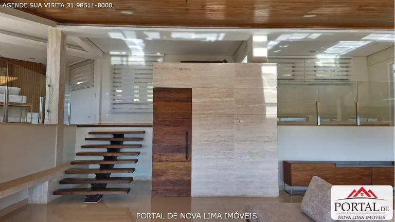 Imagem Casa a venda no Vila del Rey em Nova Lima. Casa com vista para a mata e para o condomínio Vale dos Cristais. Casa recebe sol da manhã