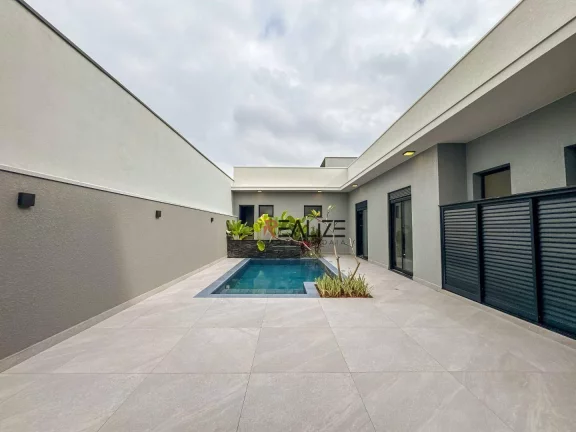 Imagem Modernidade e sofisticação casa térrea com escritório à venda, 211 m² por R$ 1.790.000 - Condomínio Fechado - Indaiatuba/SP