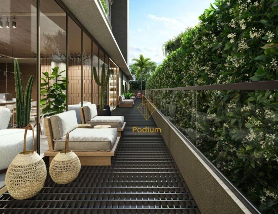 Imagem Apartamento térreo com área privativa em L a 115m da praia de Areia Dourada / Cabedelo - AP1159