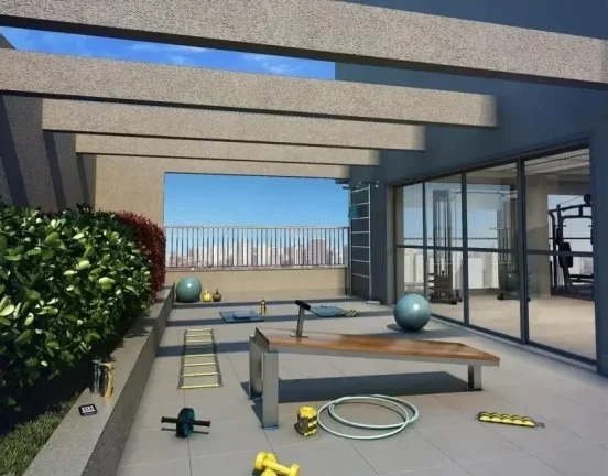 Imagem Apartamento 24M², 1Q, 1 Banheiro, Varanda, Academia, Lavanderia Coletiva, Home Office, Salão de Festas, Pet Place, Bicicletário.
