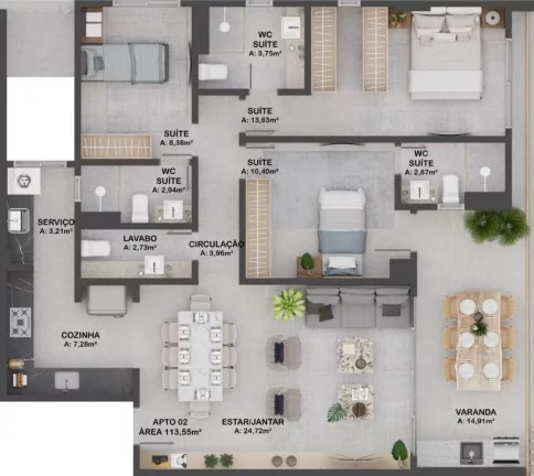 Foto do imóvel: Apartamento à venda, 68 m² por R$ 686.234, 90 - Intermares - Cabedelo/PB em Não informado
