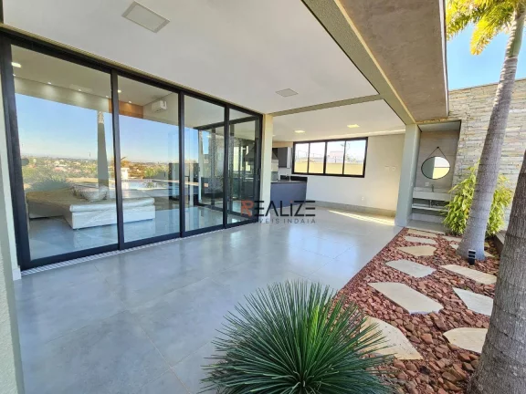 Imagem Casa moderna com quintal 3 suítes à venda, 261 m² por R$ 2.550.000 - Condomínio Terras de Itaici - Indaiatuba/SP