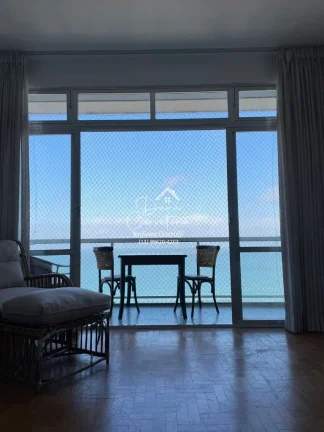 Imagem Apartamento frente mar Pitangueiras, Guarujá-SP, 3 quartos, 1 suíte, 2 salas, 3 banheiros, 1 vaga, 160m²!