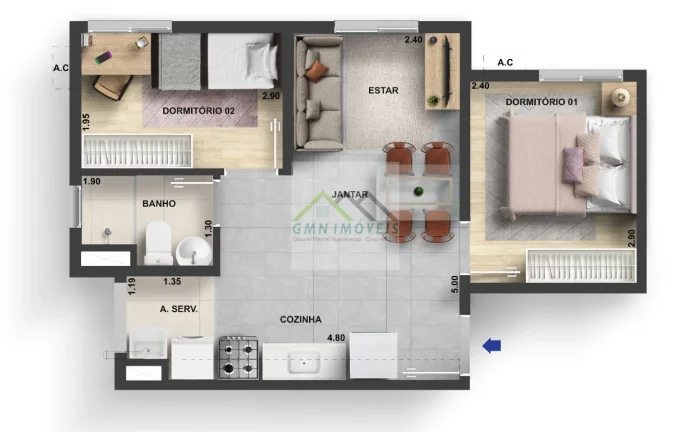 Imagem Parque Brito III - Apartamento 2 quartos