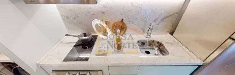 Imagem Apartamento com 36m², 2 dormitórios, 1 banheiro, sala com varanda integrada, bem ventilada e ilumi...