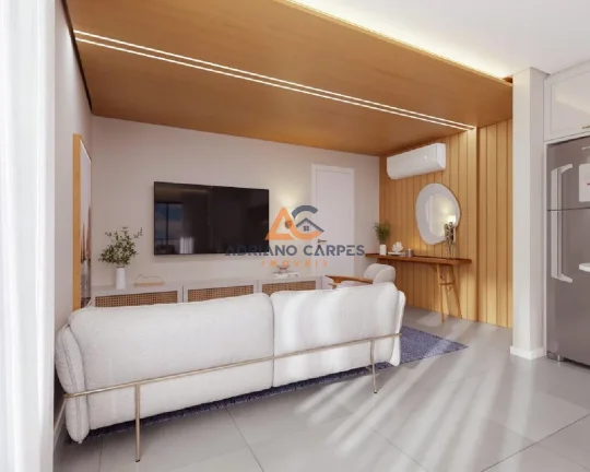 Imagem Apartamento com 3 dormitórios na praia de Gravatá em Navegantes com churrasqueira, vista panorâmica com área de lazer a apenas 450 metros da Pedra da Miraguaia!