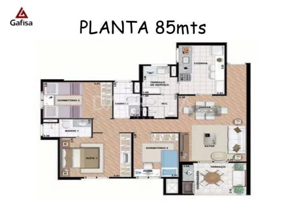 Imagem Apto 85m², 3 quartos, suíte, varanda gourmet, Pq Barueri