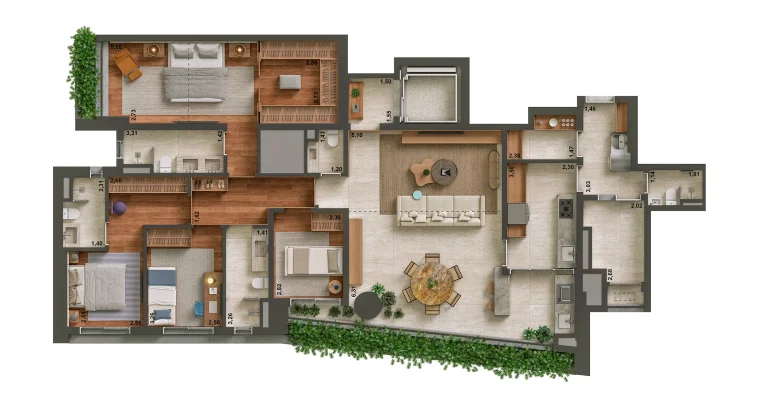 Imagem Cobertura Penthouse com 304 m2, 3 suítes e 3 vagas a venda no Brooklin, São Paulo
