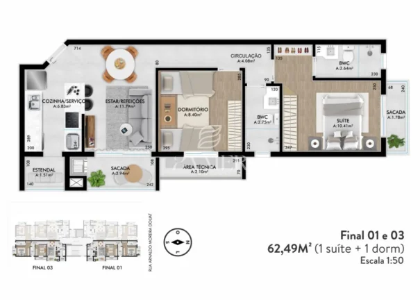 Imagem Apartamento com 2 quartos, Floresta - Joinville
