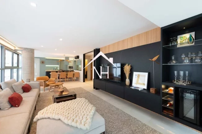 Imagem apartamento de 145m com hall privativo, 3 suítes, terraço gourmet, 2 vagas, Academia, Espaço gourmet, salão de festas, brinquedoteca, Piscina, Sauna
