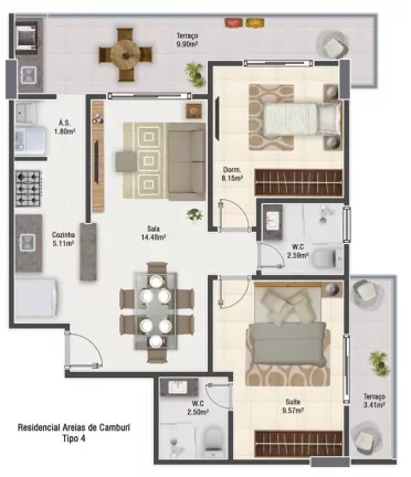 Imagem Apartamento à Venda em Vila Caiçara, Praia Grande - SP