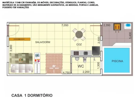Imagem Casa para Venda em Itanhaém, Cibratel II, 2 dormitórios, 1 banheiro, 1 vaga