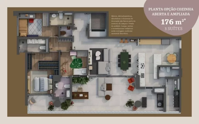 Imagem Apartamento à venda em São Paulo, Pinheiros, com 3 quartos, 176m2