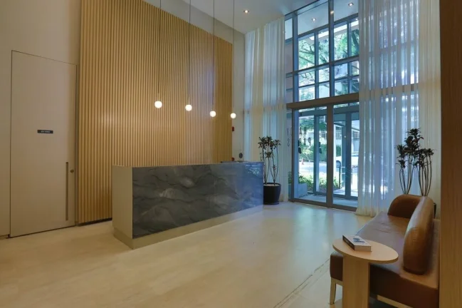 Imagem Studio 23M², 1Q, 1 Banheiro, Varanda, Academia, Piscina, Lavanderia, Coworking, Horta, Salão de Festas, Espaço Gourmet, Jardim.