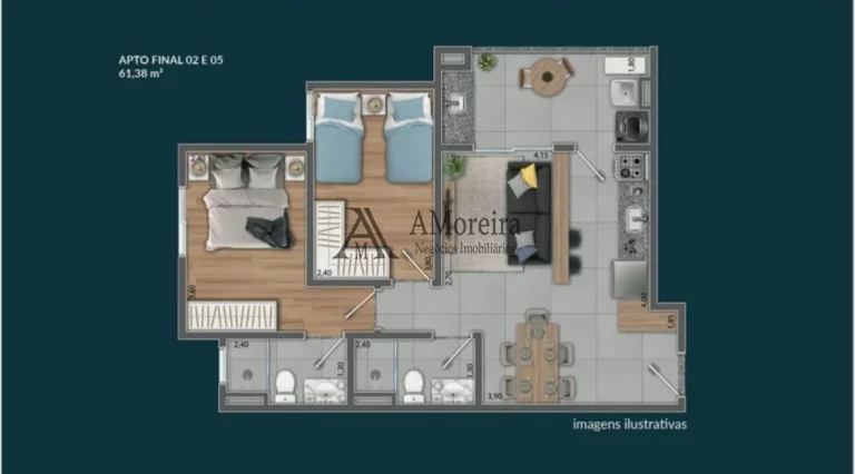 Imagem APARTAMENTO 2 DORM. em construção - Previsão de entrega ABR-2025 (parcelas de 2.418,33 - Tab. OUT/2022)