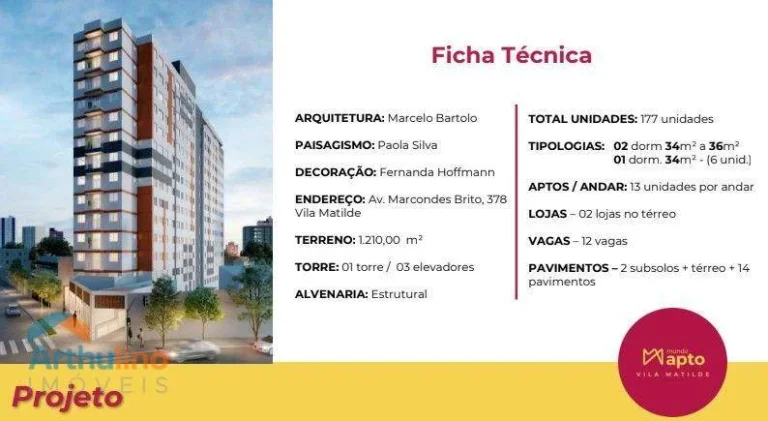 Imagem Apartamento 34m, 2 dorm., mobiliado e decorado-Vila Matilde-SP R$ 369.600