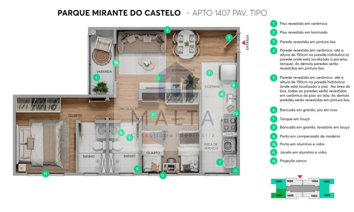 Imagem Apartamento para Venda em Belo Horizonte, Santa Terezinha, 2 dormitórios, 1 suíte, 2 banheiros, 1 vaga