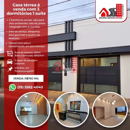 Casa com 3 dorms, Vila Braz, Pirassununga - R$ 760 mil, Cod: 99
