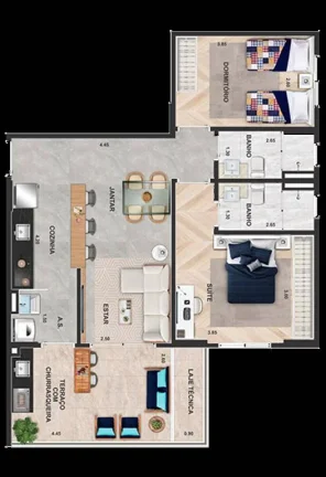 Imagem APARTAMENTO COM 78.51 m² - JARDIM LAS PALMAS - GUARUJA SP