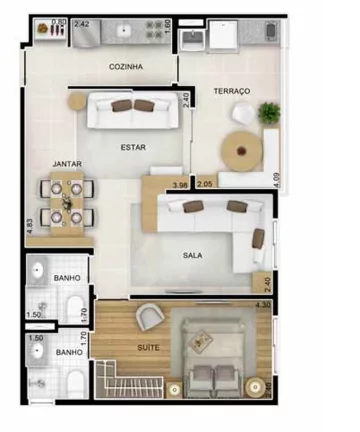Imagem Apartamento à venda em São Paulo-SP, Vila Mascote: 2 quartos, 1 suíte, 2 banheiros, 1 vaga de garagem. Área de 62m² no Condomínio Start Vila Mascote.