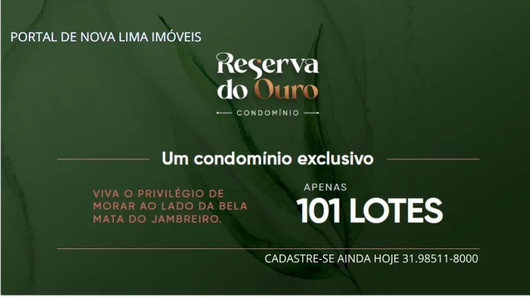 Imagem Apenas 2 lotes disponíveis para Venda - Condomínio Reserva do Ouro um lugar para Morar bem em Nova Lima