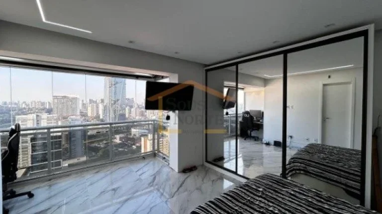 Imagem Apartamento mobiliado, com 1 dormitório, sendo 1 suite, 2 banheiros, varanda gourmet. 
1 vaga de ga...