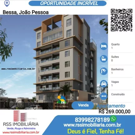Apartamento com 1 Quarto á venda no Bessa, João Pessoa/PB