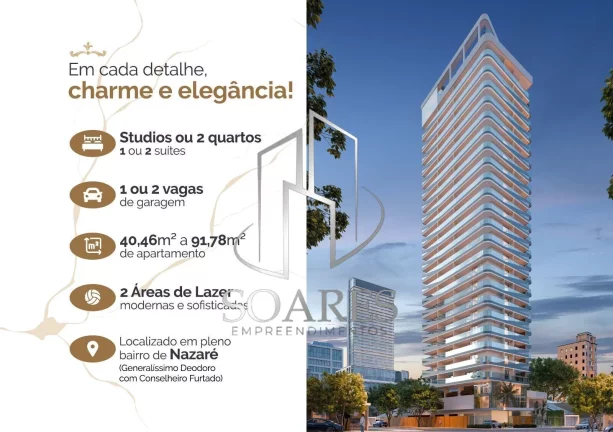 Imagem Vogue Nazaré - sala de jantar, 2 suíte com sacadas, 02 vagas no cetro de belem