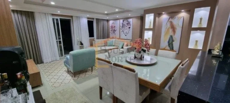 Imagem Apartamento, 3 dormitórios, sendo 1 suite, 3 banheiros, sala para dois ambientes, sacada, cozinha c...